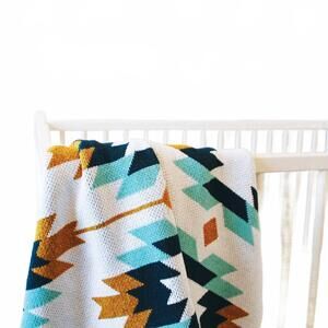 NEW SANDY LIANG baby sedona throw blanket in aqua